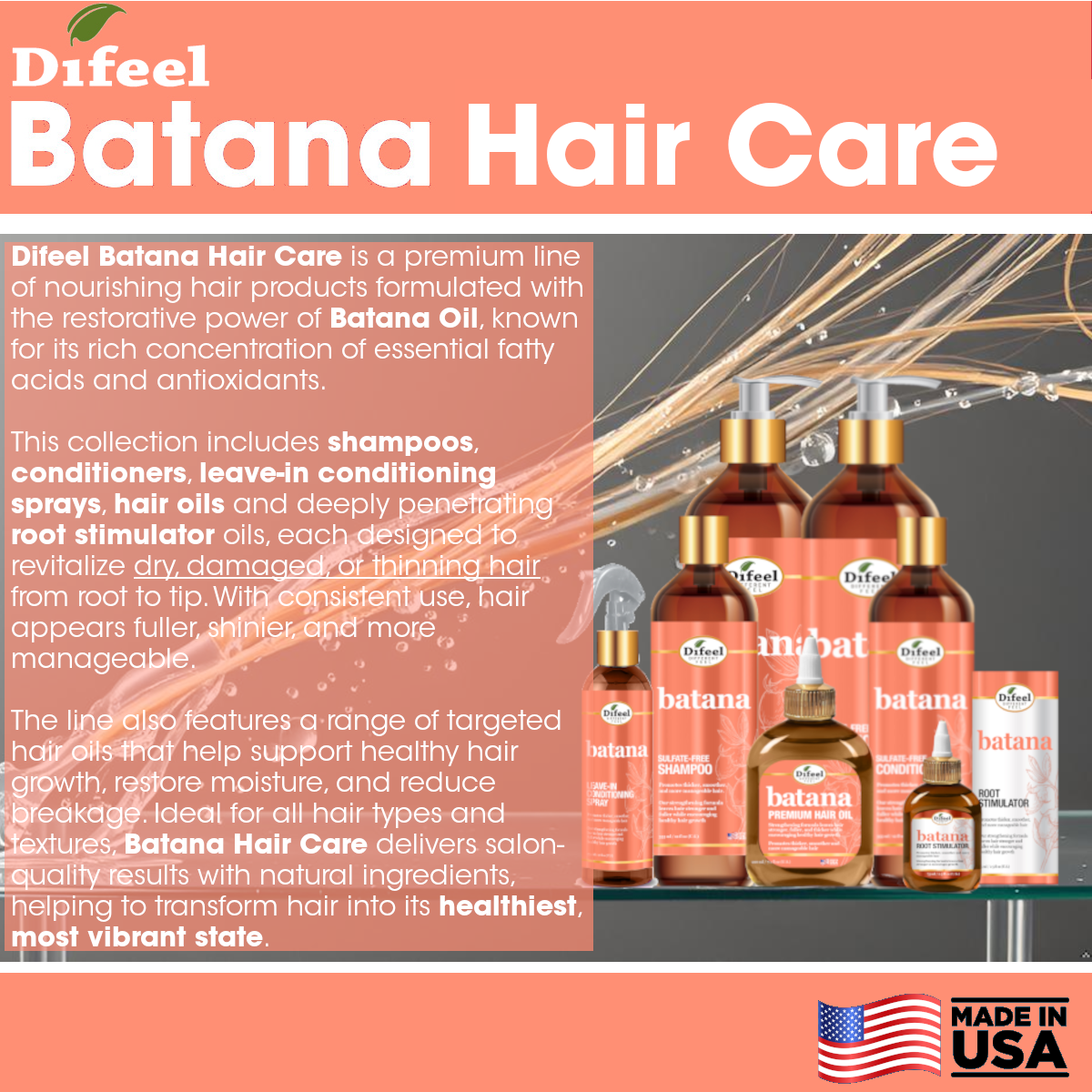 DIFEEL HAIR OIL BATANA R/T2.5OZ