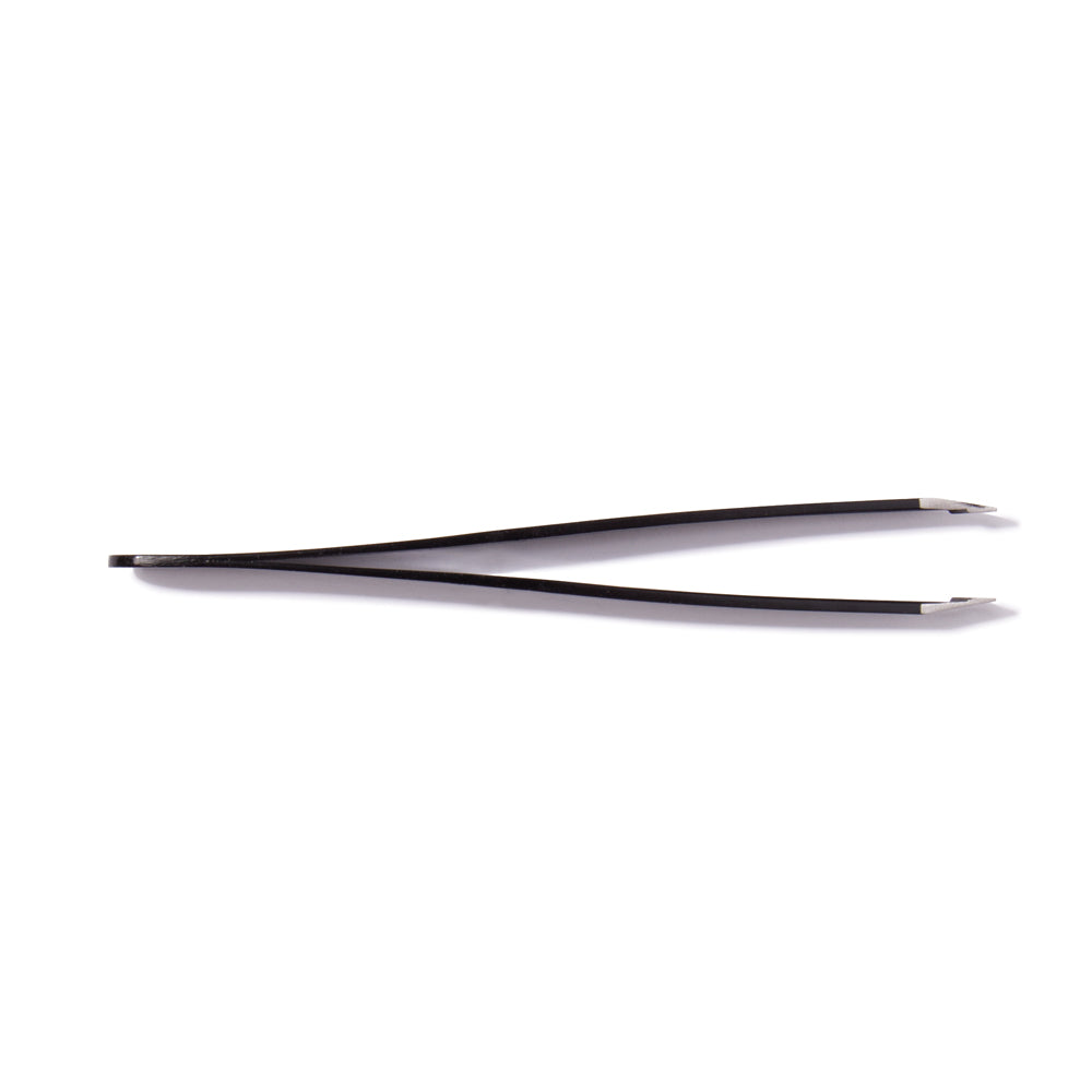 Hb Pro Eyebrow Tweezers Slant Tip Black (3in) Matte Finish
