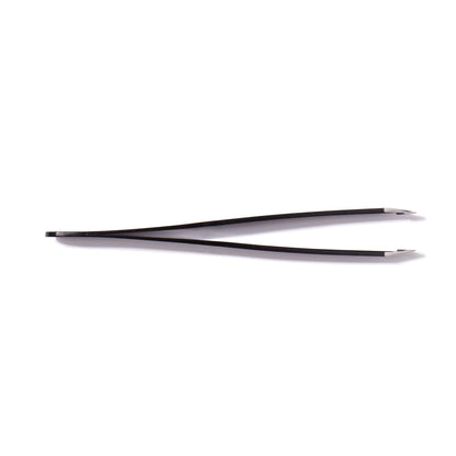 Hb Pro Eyebrow Tweezers Slant Tip Black (3in) Matte Finish