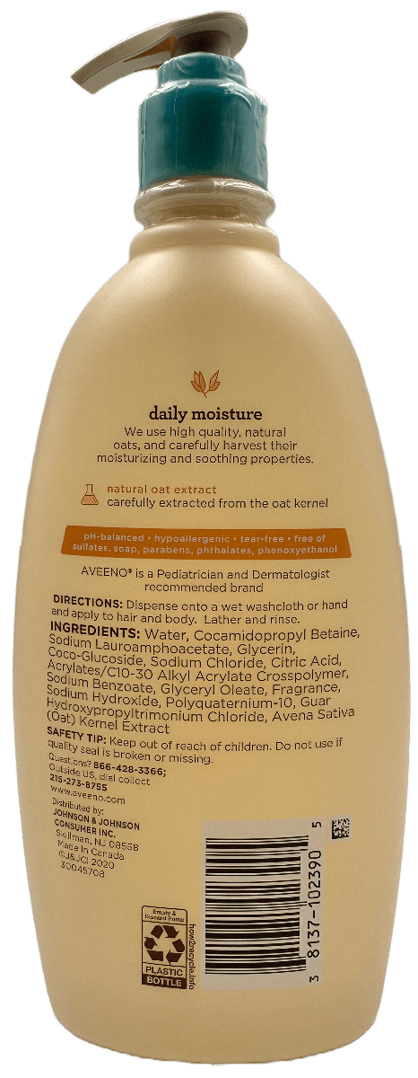Aveeno Baby Wash & Shampoo Daily Moisture 18oz Oat Extrct