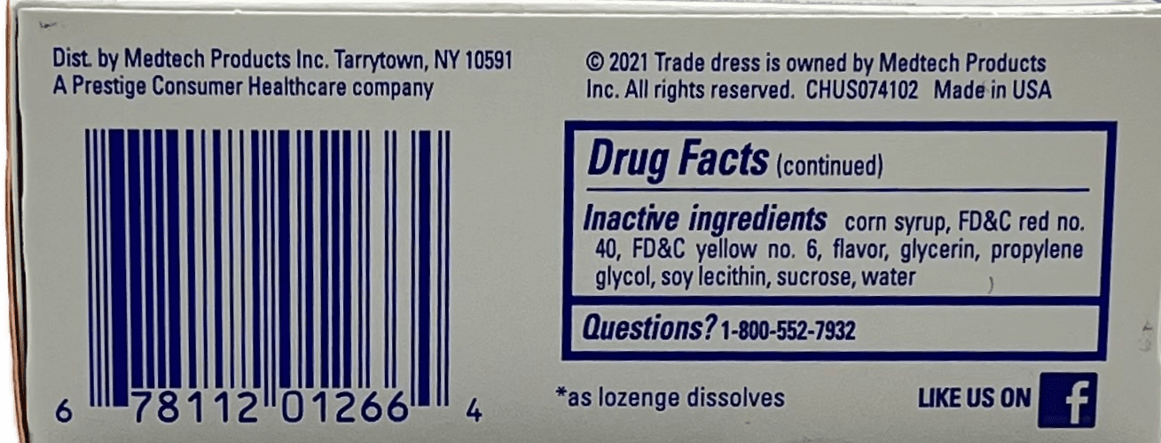 CHLORASEPTIC LZ 6-10MG 18 CITRUS