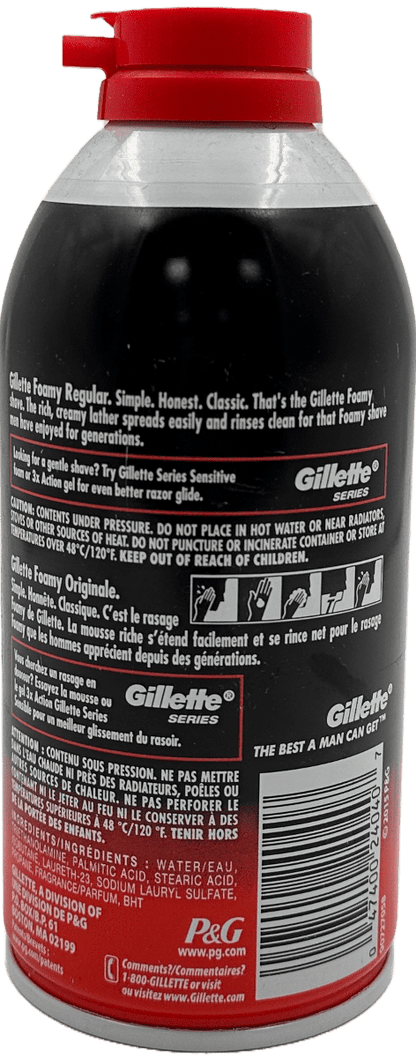 Gillette Foamy Shave Foam Regular 11oz
