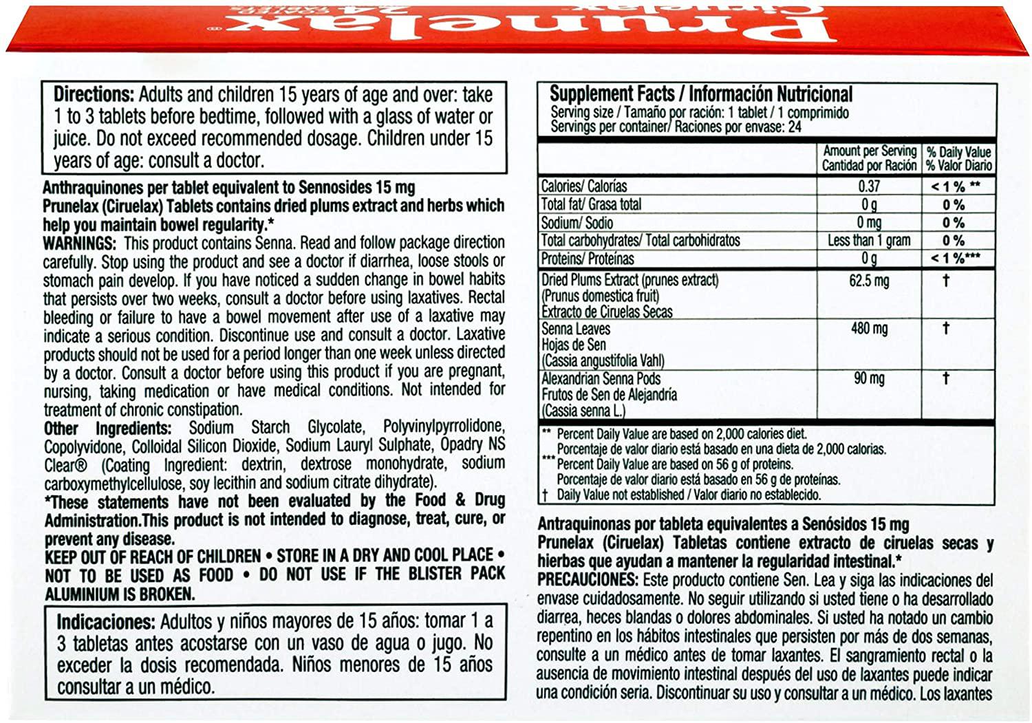 PRUNELAX CIRUELAX TB 15MG 24