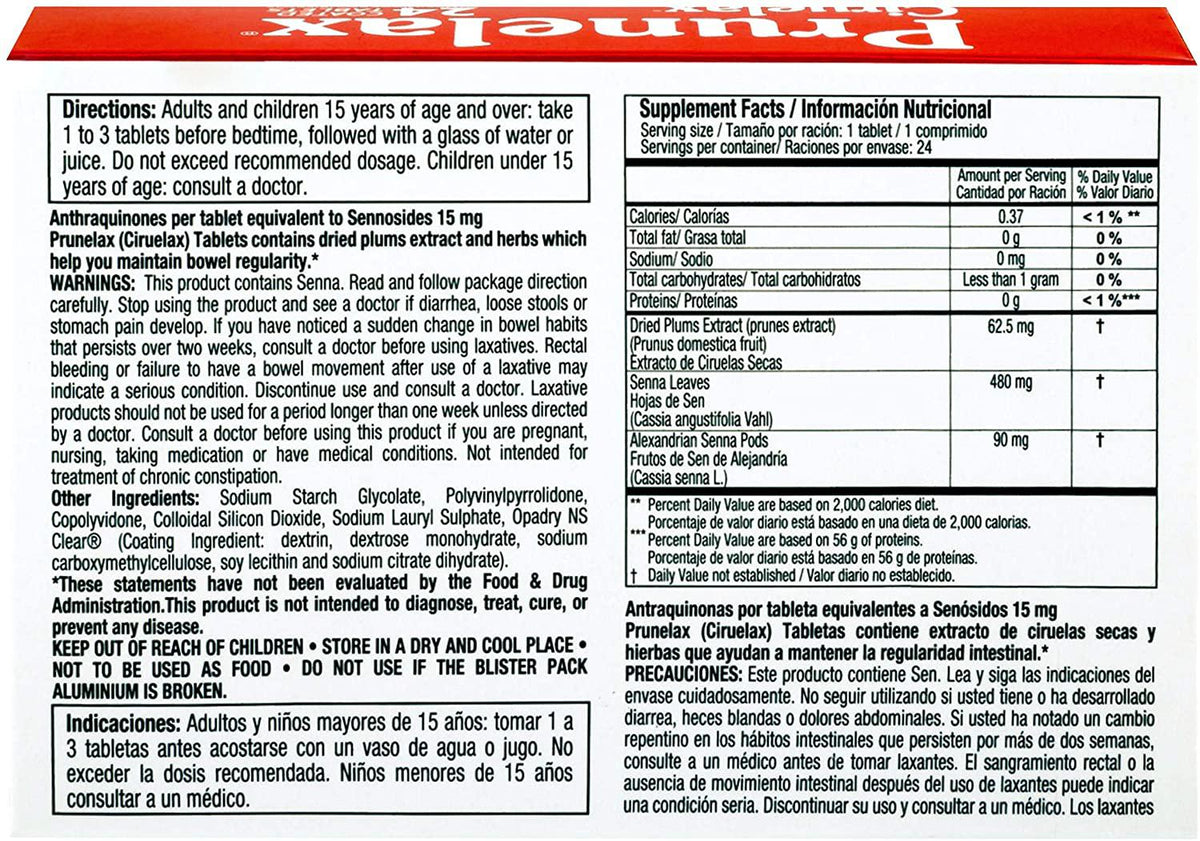 PRUNELAX CIRUELAX TB 15MG 60
