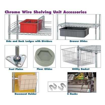 SHELF DIVIDER 14" CHROME 6 CT DS