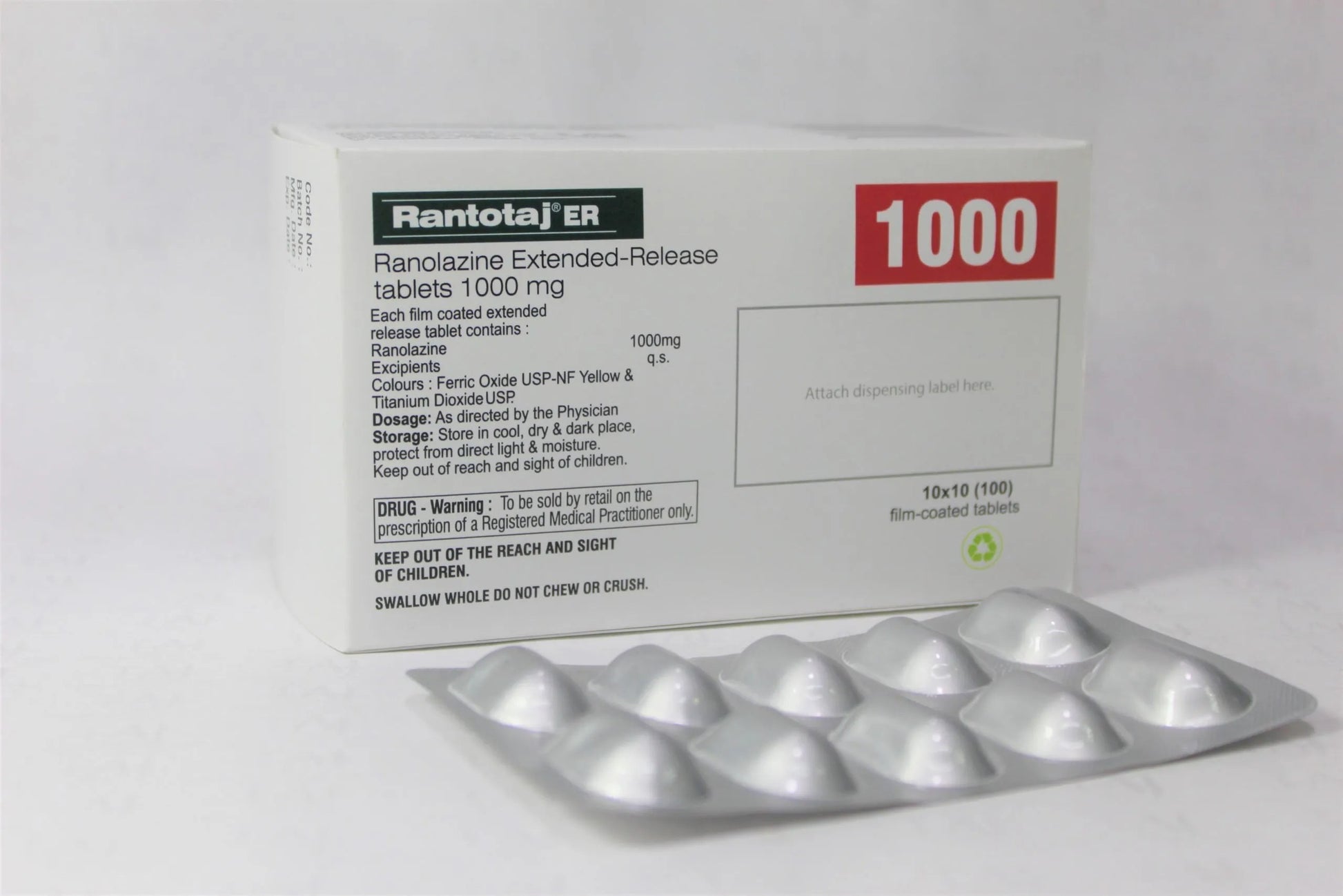 RANOLAZINE TB 1000MG 60 ER
