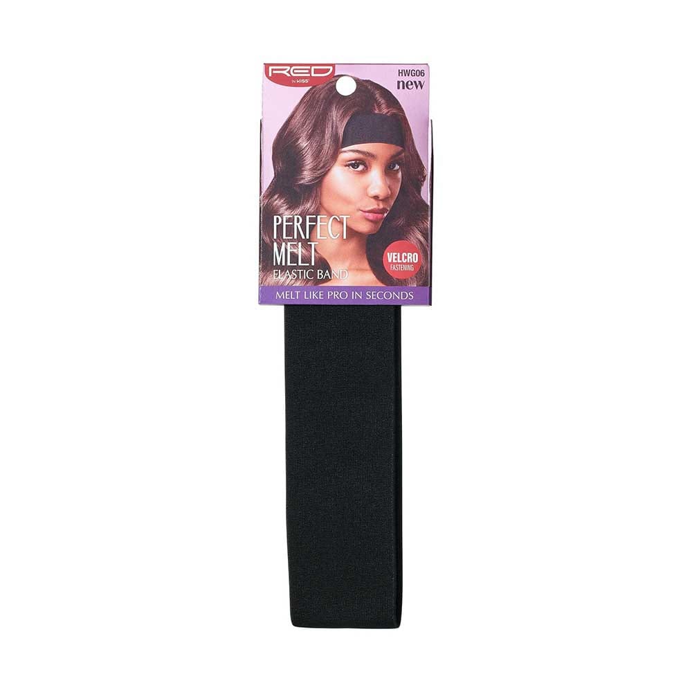Kiss Red Perfect Melt Elastic Band 1 3/4Inch Velcro Black