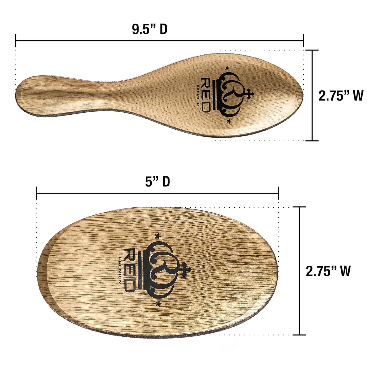Kiss Red Brush Hard Curved Palm (6in) Boar