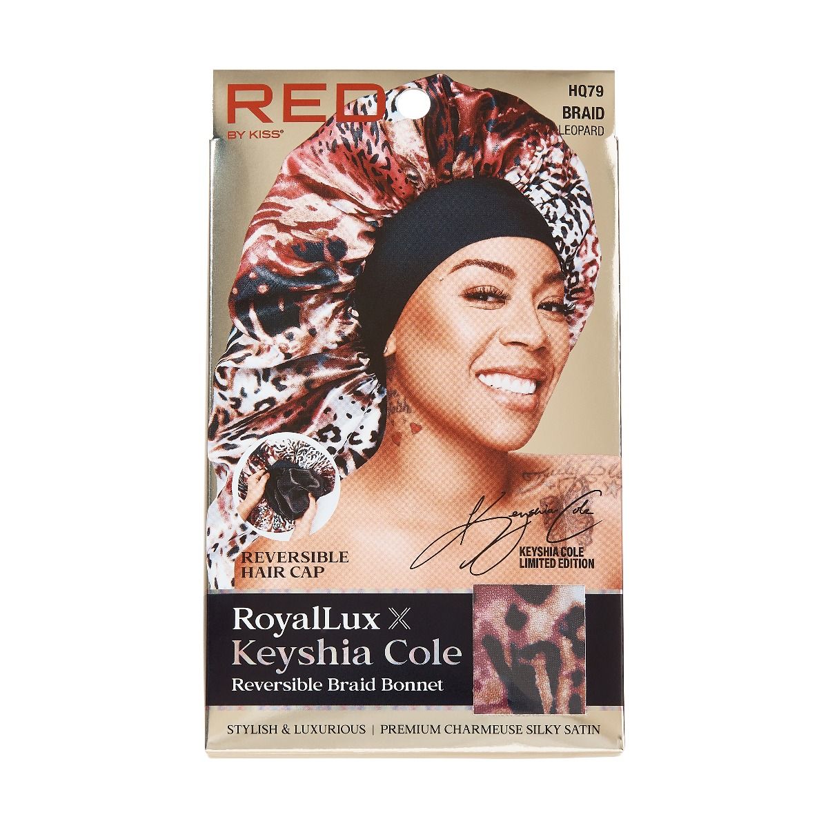 KISS Colors & Care Reversible Braid Bonnet - Exotic Leo