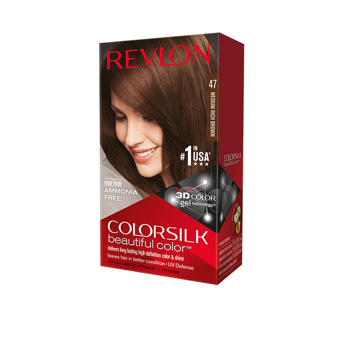 REVLON COLORSILK 47 MED WARM BRN H/C 1CT