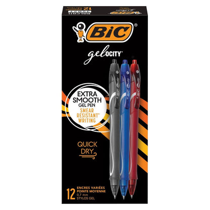 BiC Gel-ocity Retractable Pen - Assorted Colors, 4 count