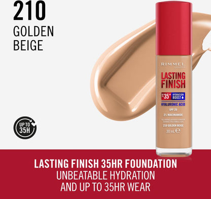 RIMMEL LONDON Rimmel Lasting Finish Liquid Foundation Golden Beige 210