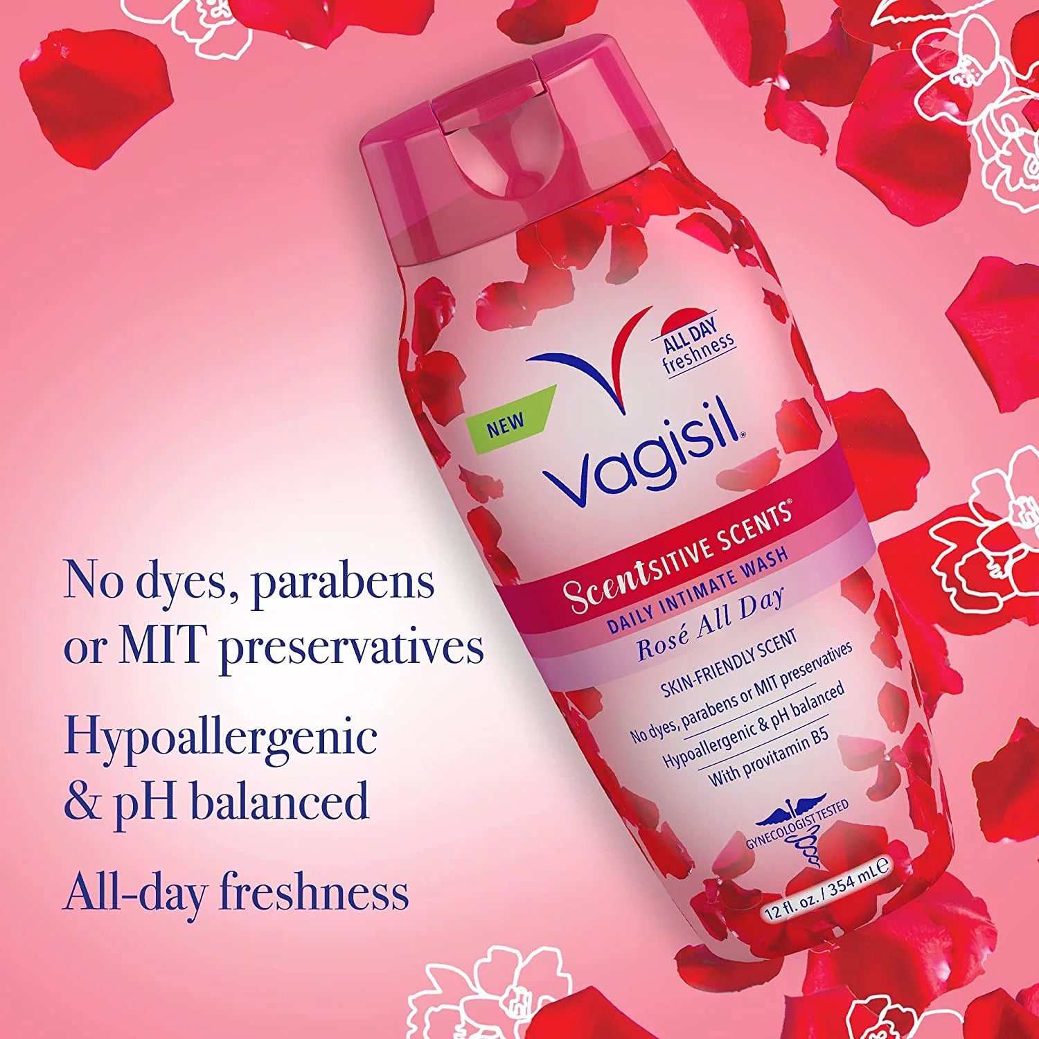 Vagisil Wash Scentsitive Scents Rose All Day 12oz