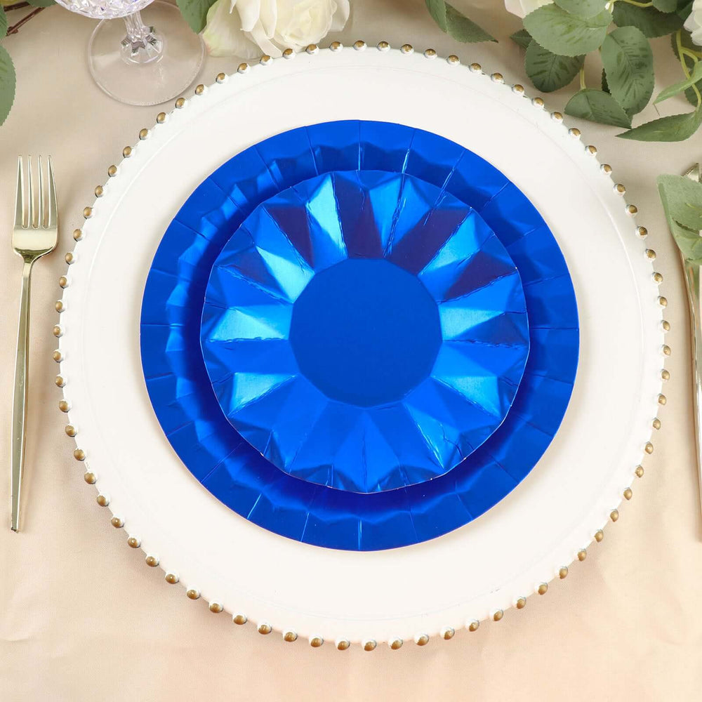 Unique Solid Round 9" Paper Plates - Royal Blue, 16 count