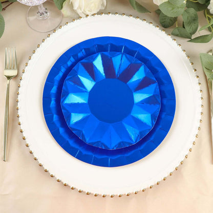 Unique Solid Round 9" Paper Plates - Royal Blue, 16 count