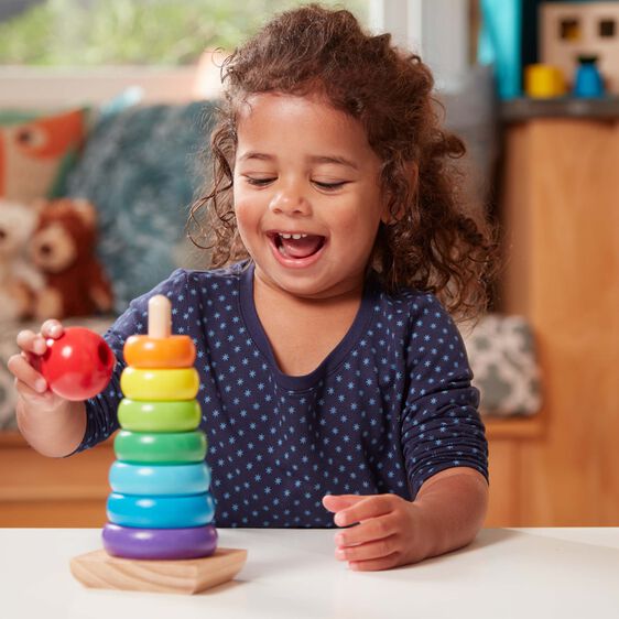 Melissa & Doug Rainbow Stacker Wooden Ring Educational Toy