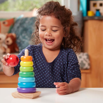 Melissa & Doug Rainbow Stacker Wooden Ring Educational Toy