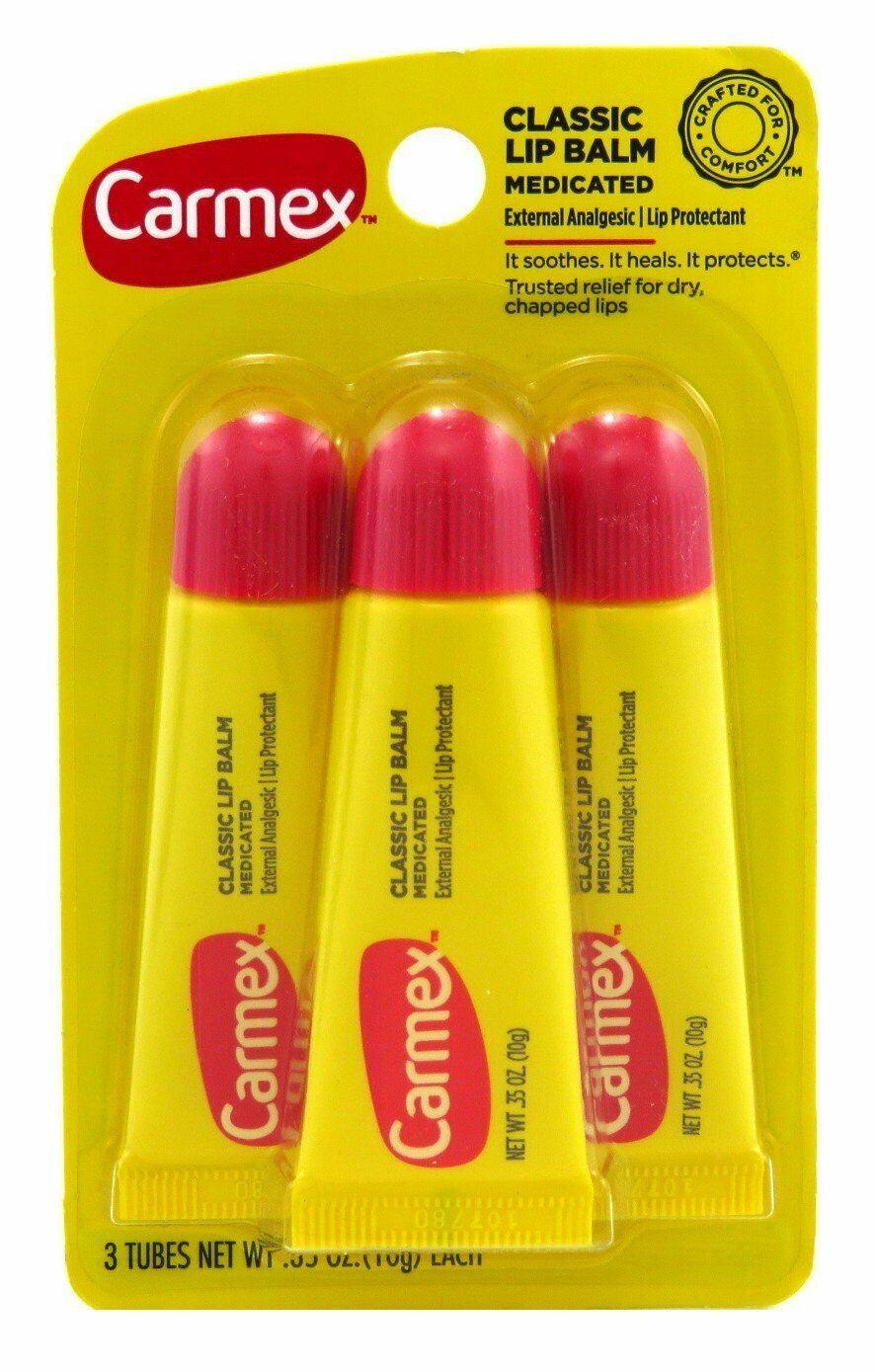 Carmex Lip Balm Tube Classic Medicated 0.35oz 3 Count