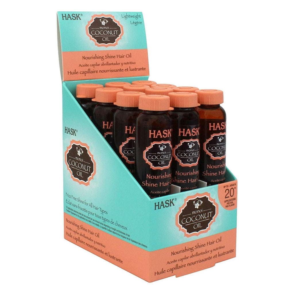 Hask Vials Coconut Oil Nourish Shine Hair Oil (12in) Display