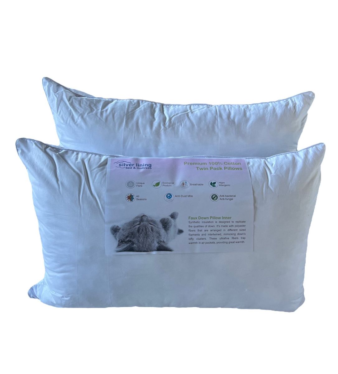 Swisspers Cotton Pillows Premium 100 Count Rectangular