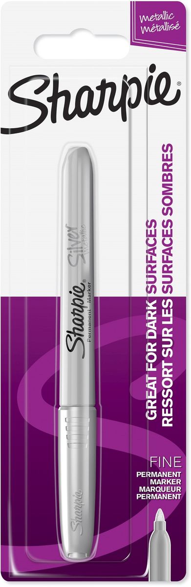 Sharpie Metallic Permanent Marker, Silver - 2 PK