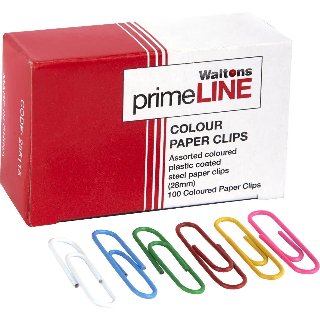 CLi Vinyl Coated Standard Paper Clips With Reusable Box - Assorted Brights, 150 count