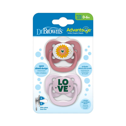 Dr Brown's Advantage Day and Night Stage 2 Pacifier, 4 pack
