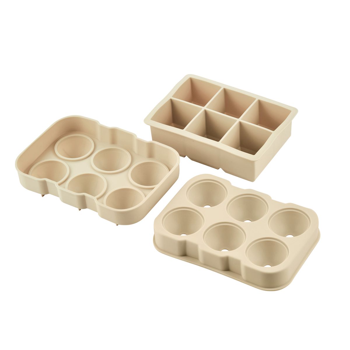 barY3 Gray Silicone Ice Tray, 2 cubes - Large Spheres