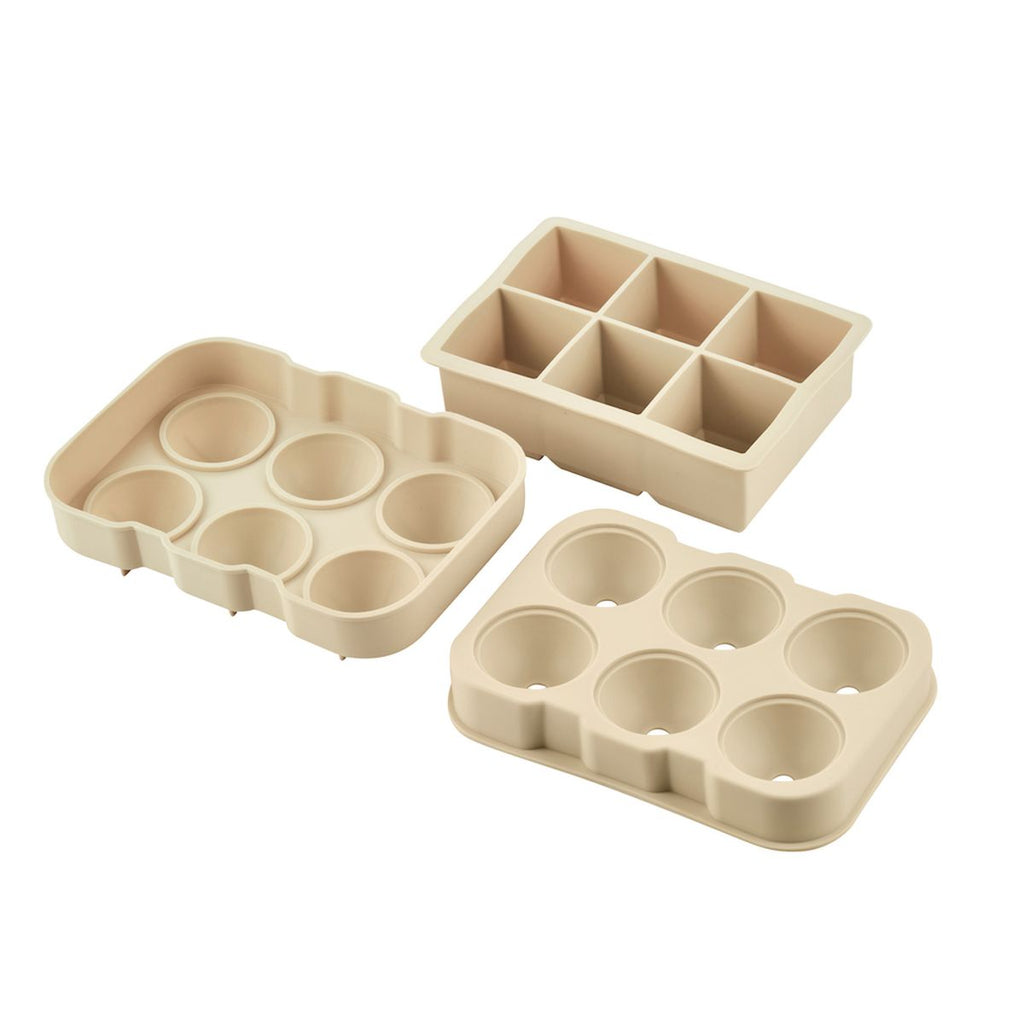 barY3 Gray Silicone Ice Tray, 4 cubes - Large Spheres