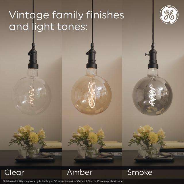 GE Lighting Vintage LED 60 Watt Replacement, Candlelight, ST19 Edison Bulbs, 2 Pack