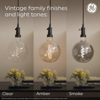 GE Lighting Vintage LED 60 Watt Replacement, Candlelight, ST19 Edison Bulbs, 2 Pack