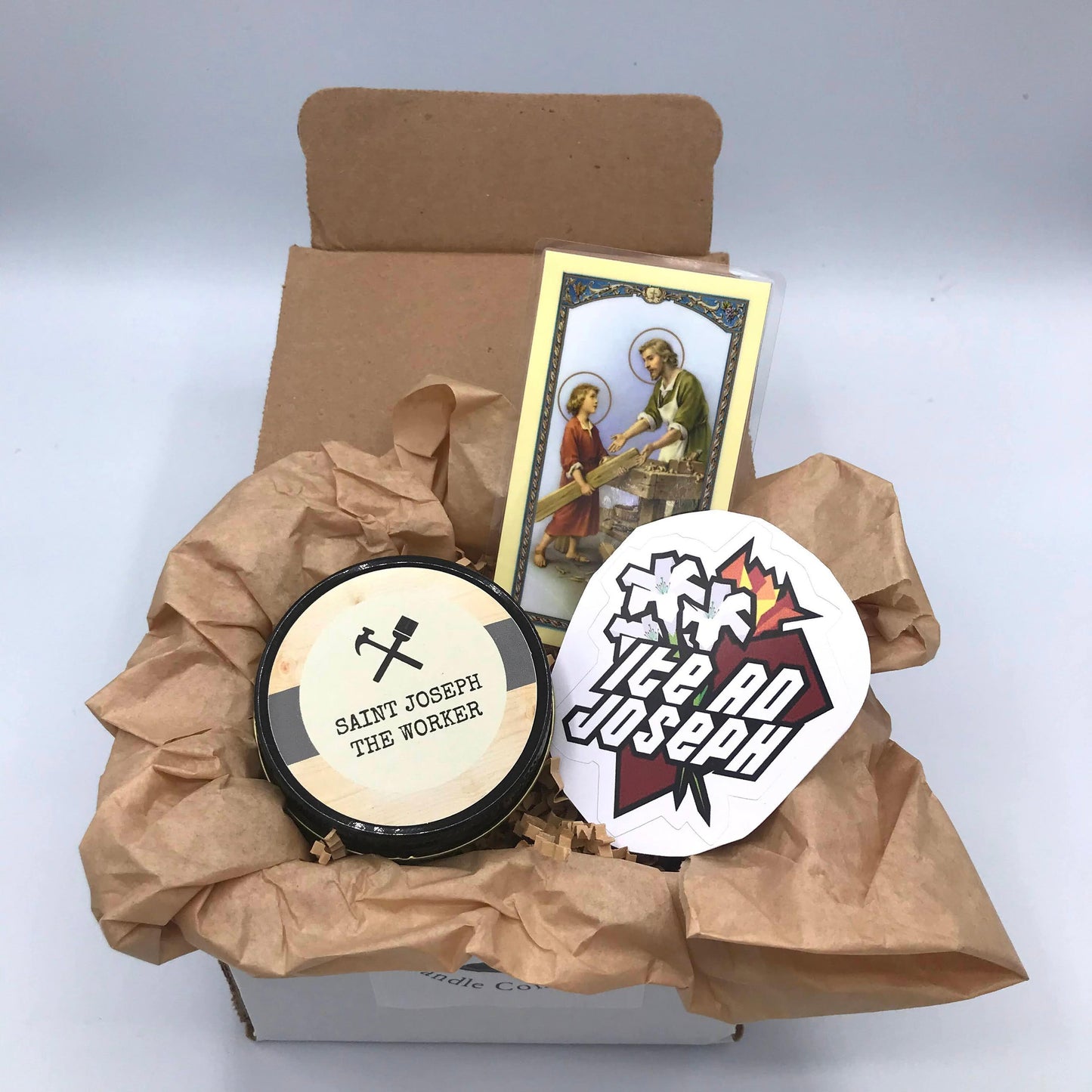 Star Candle Prayer Candle, 8in - Saint Joseph