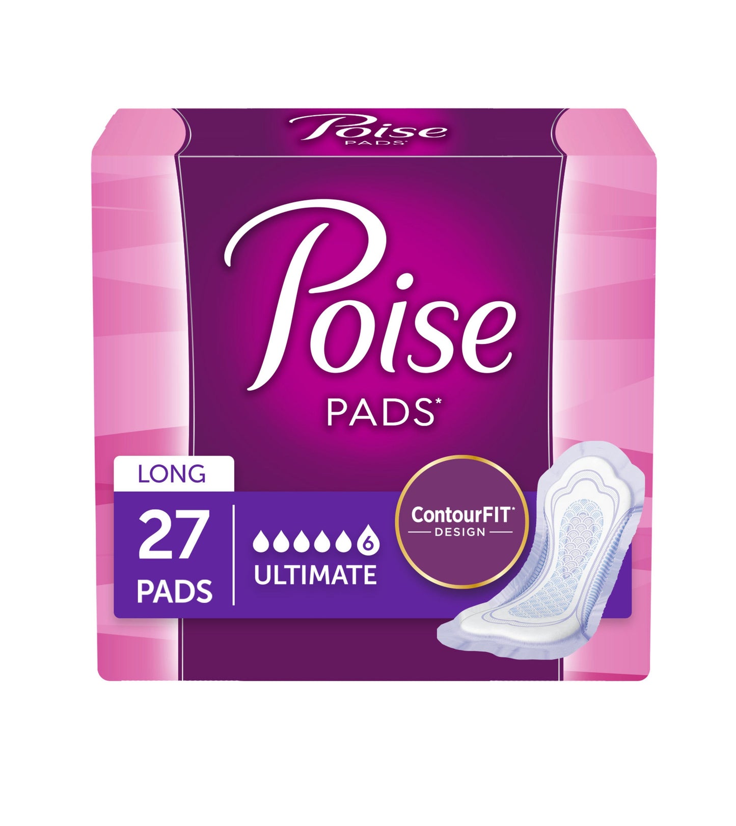 POISE ULTRATHIN LONG PAD 2X26CT
