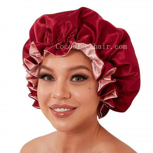 CONAIR Cover & Sleep Lace Trim Satin Bonnet - Black