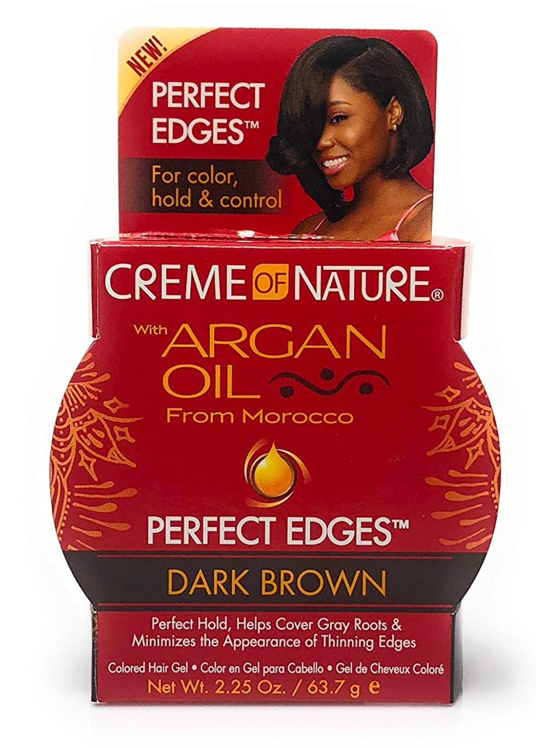 Creme Of Nature Argan Oil Perfect Edge Dark Brown 2.25oz