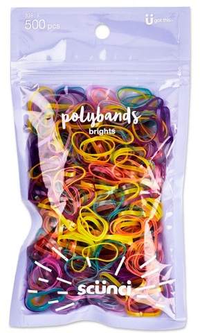 Scunci Medium size polybands in re-sealable bag, 500 pcs