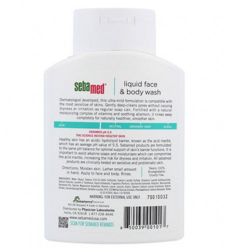 SEBAMED LQ F/B WSH 13.5OZ SSN