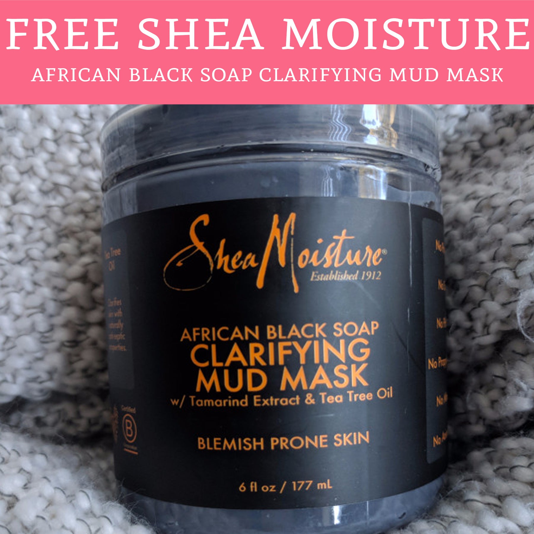 Shea Moisture African Black Soap Mud Mask 0.5oz (12in)