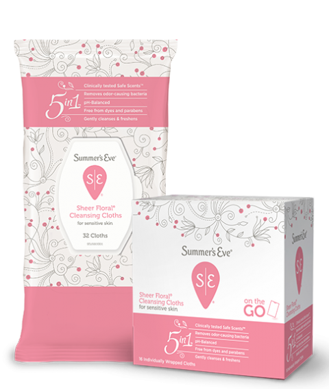 Summers Eve Cleansing Cloths 16 Count Sheer Floral