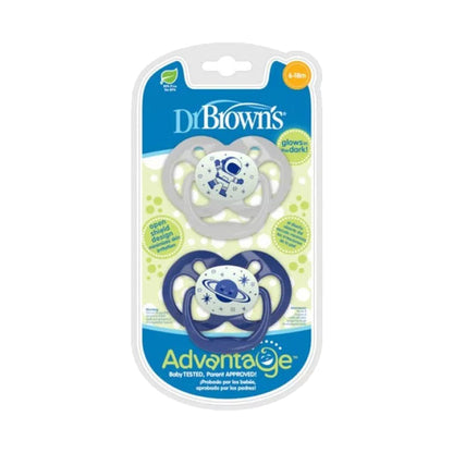 Dr Brown's Advantage Day and Night Stage 2 Pacifier, 4 pack