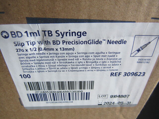 BD TB SY 27GX0.5N 1ML SLIP 309623
