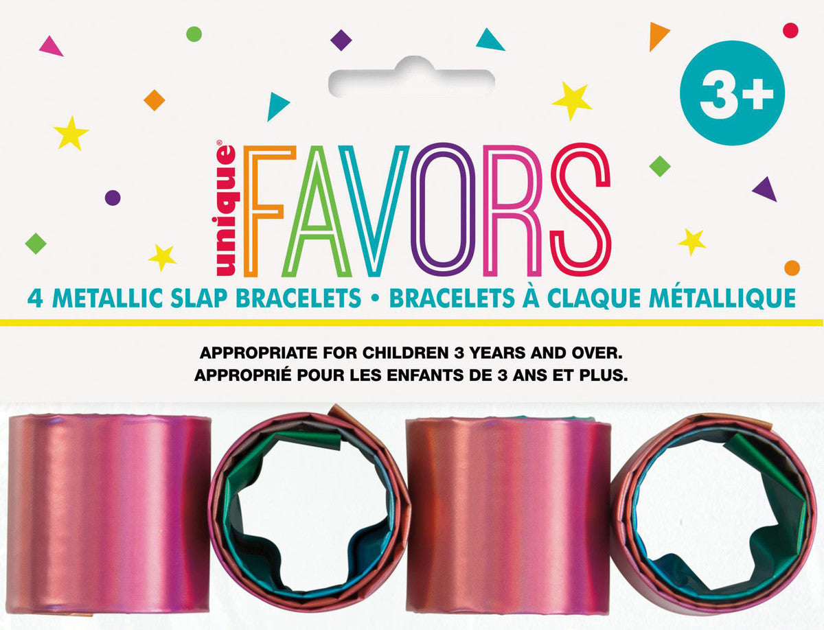 4 RAINBOW SLAP BRACELETS