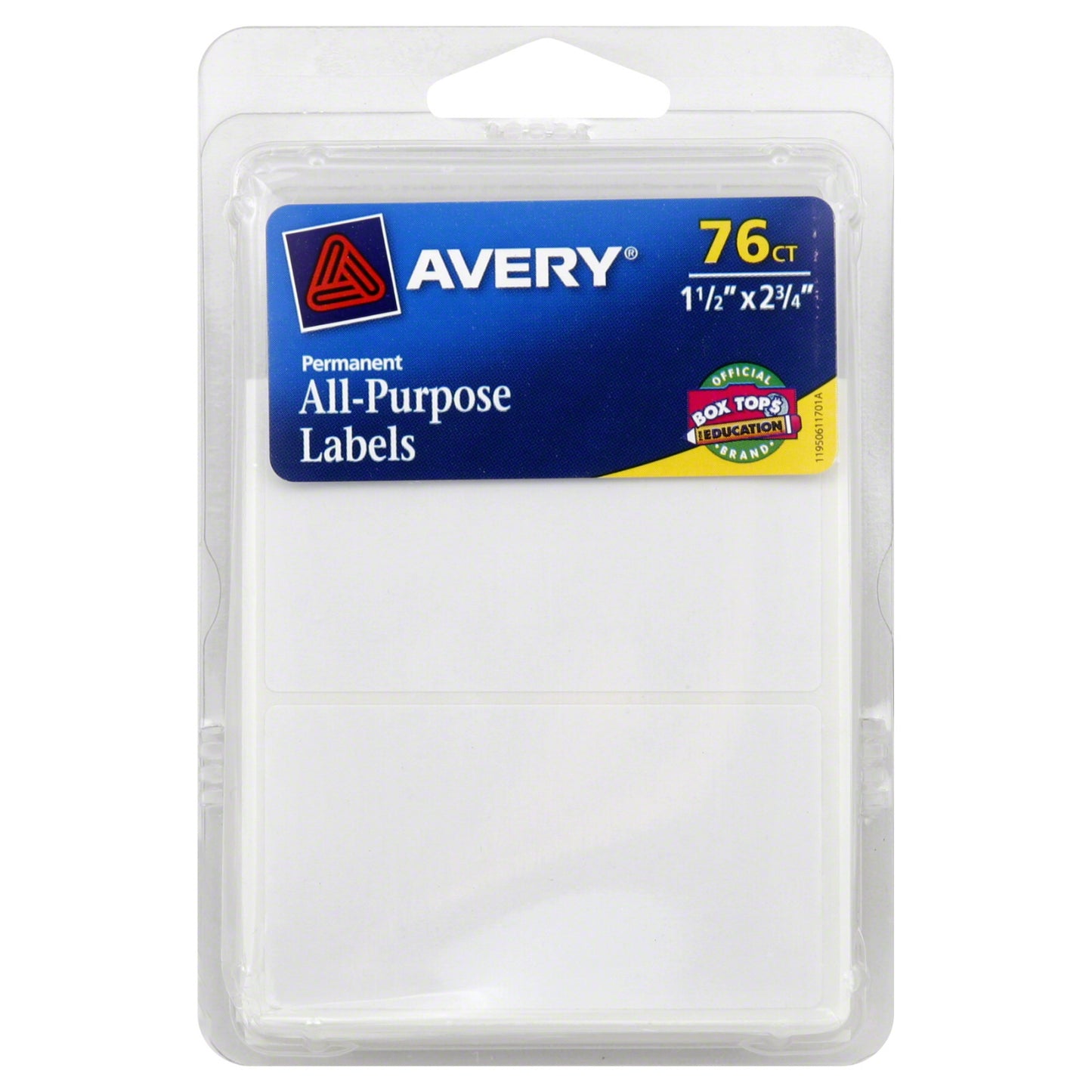 Avery All Purpose Labels, 1.5" x 2.75" - White, 76 count