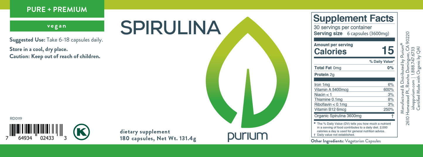 SPIRULINA POWDER 180 GRAM