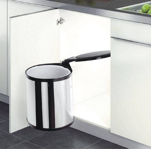 SS WASTE BIN W/PLASTIC TOP