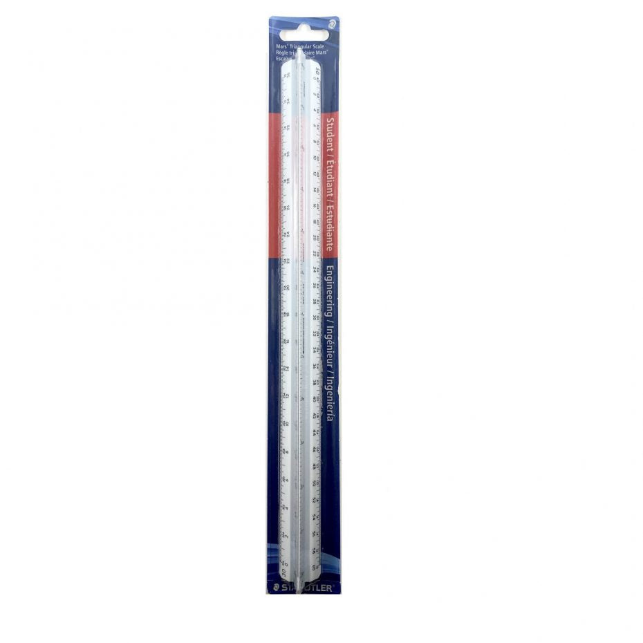 Staedtler Mars Engineering Triangular Scale, 12" White