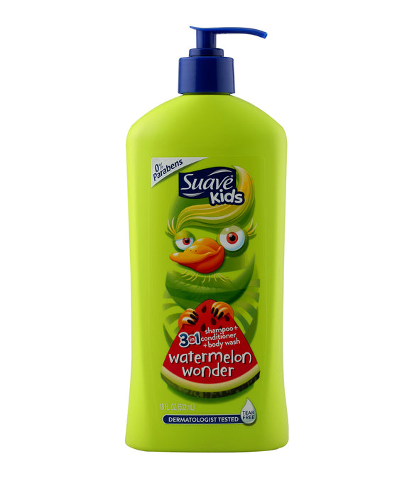 Suave Kids 3-In-1 Shampoo-Cond -Bodywash Watermelon 18oz