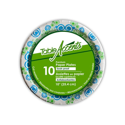 SENSATIONS Premium Paper Lunch Plates - Spa Blue, 10 count