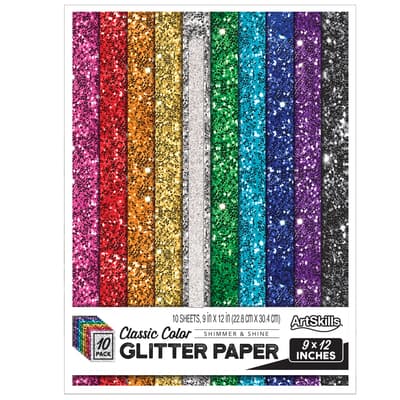 ArtSkills Classic Glitter Paper - 10 count, 9" x 12"