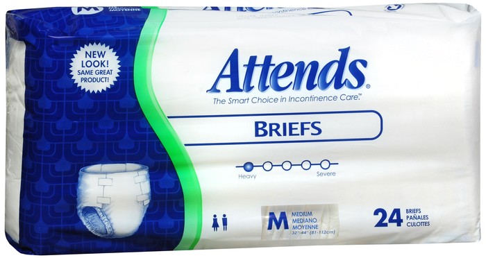 ATTENDS CARE POLY BRIEF MEDIUM 4X24 CT